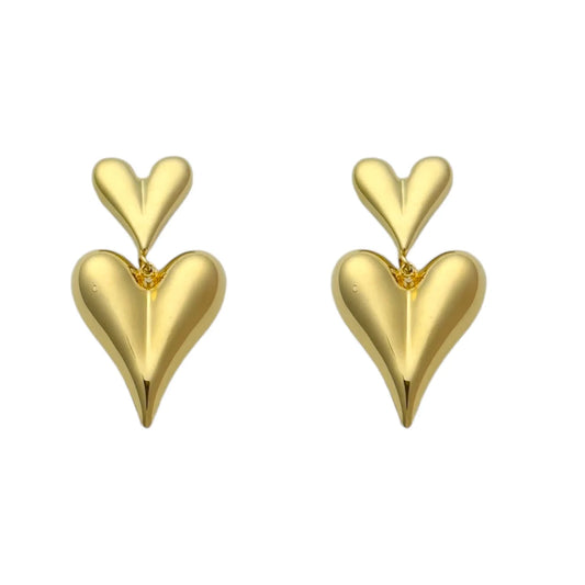 Double heart earrings
