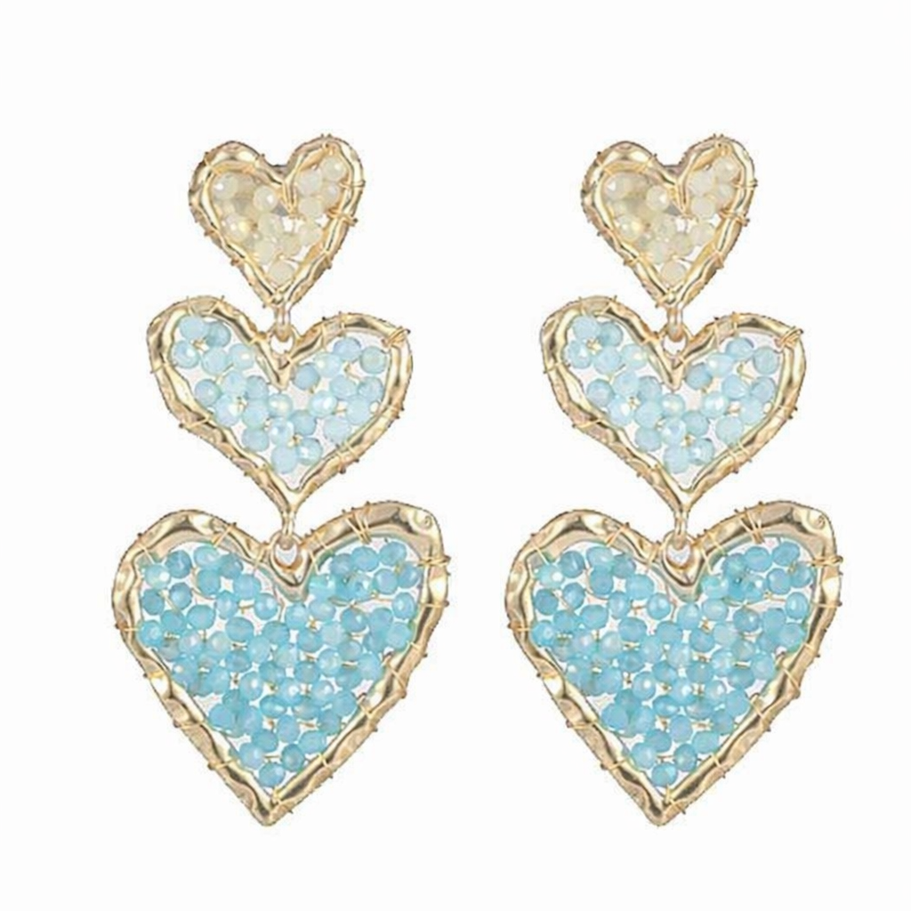 Triple love earrings